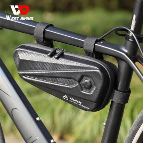 WEST BIKING Bicycle Frame Bag Bike Front Tube Frame Bags Waterproof Cycling Tools Storage Panniers Hard Shell MTB Road Bike Bag