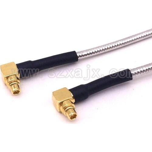 1pcs MMCX male right angle to MMCX male right angle connector with RG405 RG086 Coaxial Jumper cable