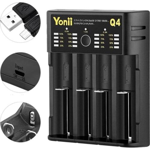 1Pc Battery Charger Li-ion USB 4 Slots Independent Battery Portable Charging Convenient 16340 18350 14500 Battery Charger