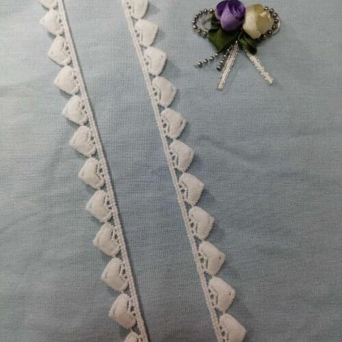 1Yards New Embroidery Lace Applique Love Guipure 1.5cm White Lace Fabric For Wedding Dresses Cotton Ribbon Sewing Trimmings PL35