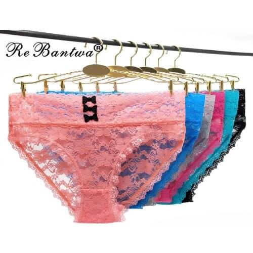 10pcs Women Sexy Lingerie Lace Underwear Floral Sexy Briefs See Through Seamless Hollow Underwear Ultra-Thin Transparent Panties