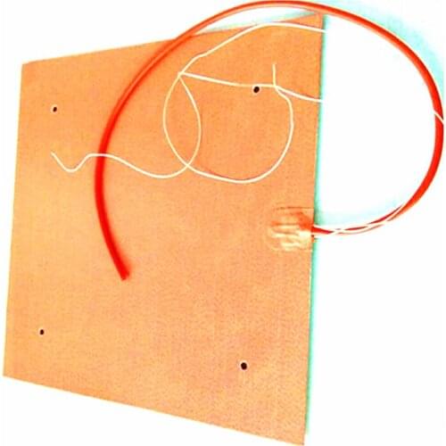 500* 500*1.5mm Heat Bed for 3D Printer silicone rubber heater 120v 1200w adhesive 1 side 100k thermistor 4*10mm hole1000mm lead