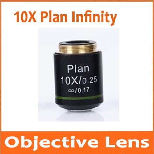 10 Times Infinity Plan Achromatic Objective Lens for Educational Lab School Olympus Biomicroscope Biological Microscope 20.2mm