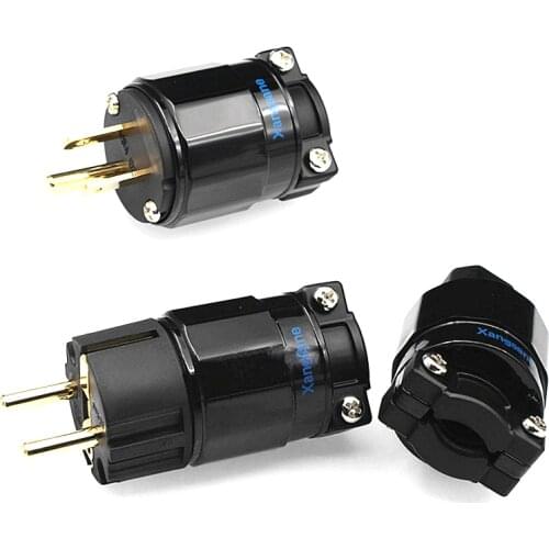 HiFi Audio Adapter Gold-Plated Power Plug & IEC Connector for DIY Power Cable Amplifier 250V 15A - ( US& EU )
