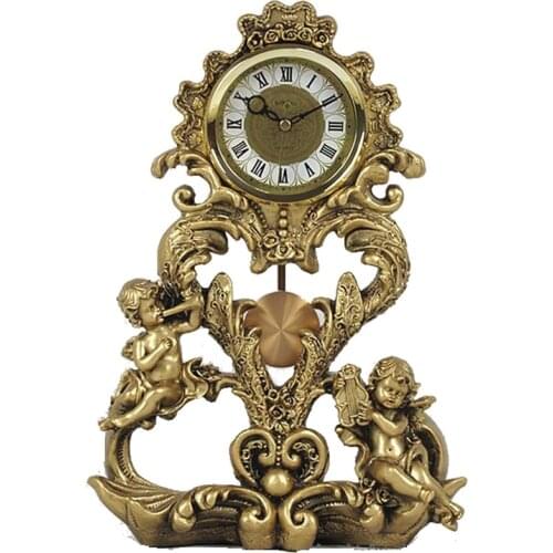 EUROPEAN STYLE CRAFT CLOCK ROOM LUXURIOUS ANGEL DESKTOP OFFICE CLOCK STUDY ROOM DECORATION