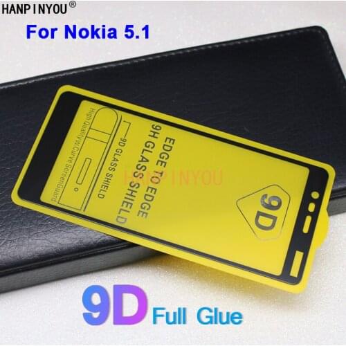 For Nokia 5.1 TA-1061 5.5" 9D Full Glue Cover Toughened Tempered Glass Film Screen Protector Guard