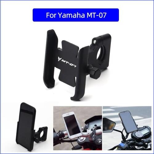 For Yamaha MT07 MT-07 Motorcycle CNC Aluminum Mobile Phone Holder GPS Navigator Rearview Mirror Handlebar Bracket Accessories