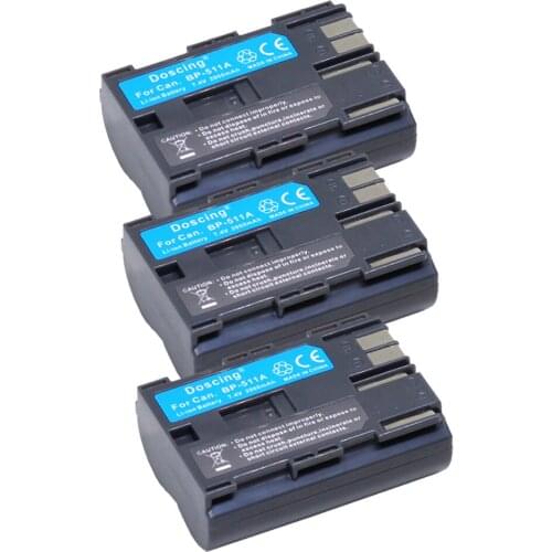 Doscing 2pcs 7.4V 2000mAh Camera Battery BP-511 BP 511 Batteries for Canon BP-511 BP-511A BP511 BP511A 50D 40D 30D D60 D30 5D