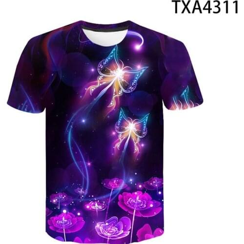 Butterfly 3D Printed T Shirts Short Sleeve Casual Men Women Children Fashion Short Sleeve Boy Girl Kids Streetwear Cool Tops Tee