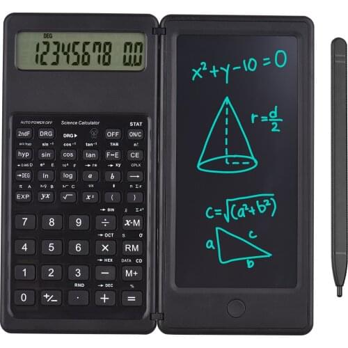 Calculator with LCD Writing Tablet Desktop Calculators 10 Digits Display with Stylus Erase Button Thin and Foldable Design