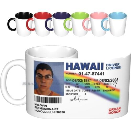 Mclovin Ceramic Mugs Coffee Cups Milk Tea Mug Mclovin Superbad Movies Movie Comedy Id Fake Hawaii Tumblr Seth Rogan Jonah Hill