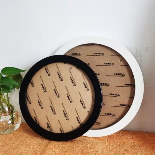 Round Wooden Picture Frames Creative Gift Wall Hanging Wood Picture Holder Wall Mounted Photo Frame Round Photos Decor