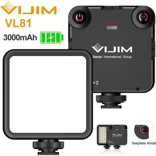 VIJIM VL81 Video light Dimmable 3200-5600K Portable Vlog Fill Lamp With Cold Shoe for Smartphone Live Photography Camera