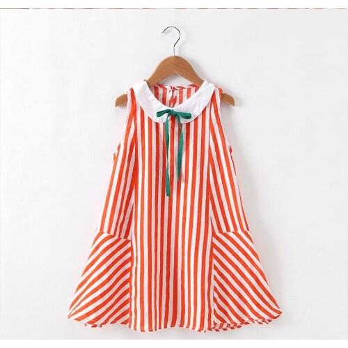 Toddler Kids Baby Girls Summer Princess girl summer dress Party stripe bow Dresses infantil baby girl clothes