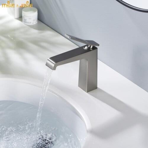 Gunmetal bathroom basin faucet frosted metal gray basin mixer hot and cold single handle basin tap sink faucet gold crane