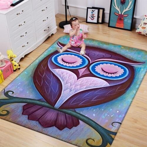 Cute Cartoon Animal 3D PrintIng Carpets For Living Room Bedroom Decor Rug Child Room Play Crawl Rugs Mats Soft Area Kids Flannel