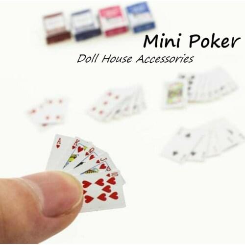 Mini Poker Cards Doll House Miniature Scene 1:12 Mode Playing Game Kids Toy Home Desktop Decor Collection Festival DIY Supplies