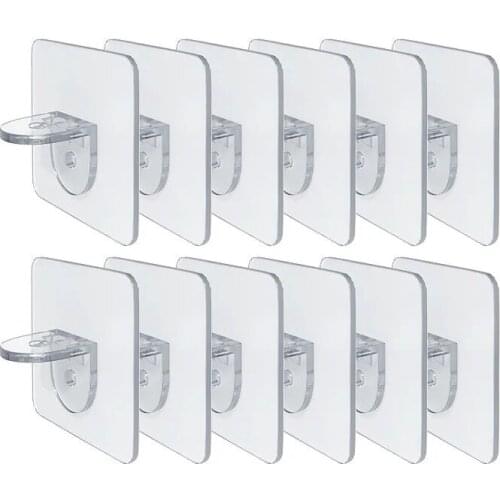 Punch-free Layered Partition Bracket Triangle Bracket Support Shelf Right Angle Support Paste Screw Hook Clapboard Sticker