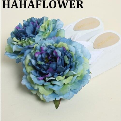 Fashionable red flower slippers, ladies' slippers, flower shoes, summer flowers, wedding shoes, large size