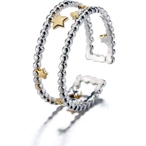 Fashion Female Star Finger Rings For Women Lover Wedding Jewelry Party Trendy Statement Rings Wholesale