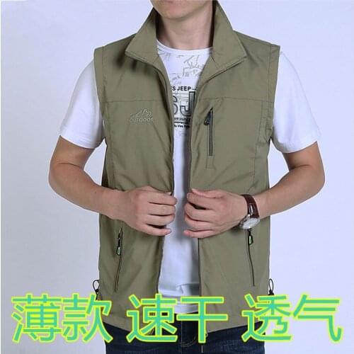 Mens Fishing Vest with Multi-Pocket Zip for Photography / Hunting / Travel Outdoor Sport