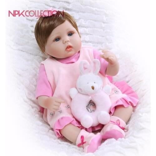 NPKCOLLECTION Silicone Reborn Baby Doll kids Playmate Gift For Girls 46cm Reborn Baby Dolls Silicone Soft Babies Doll For Girl