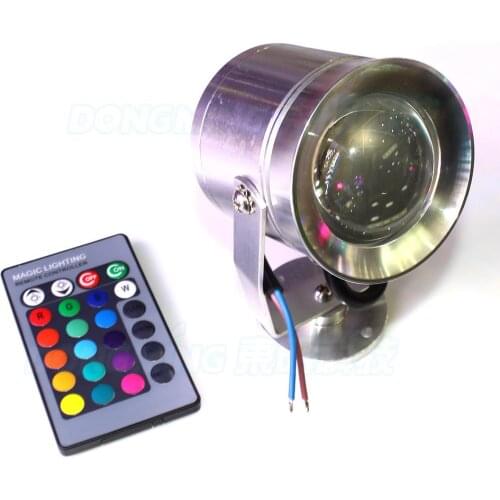 Wholesale silver Convex Lens RGB Underwater Led 68-265V IP68 24Key Controller rgb led pool lights 10W , swimming pool lights rgb