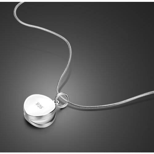 Hot sales100% 925 Sterling Silver Necklace New Simple Geometric Round Pendant choker 20 inch snake chain Woman jewelry