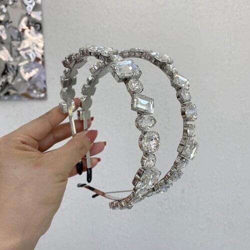 Baroque Headbands Hair Loop with Rhinestone Decor Headwear Hair Clasp Makeup Bangs Hair Holder for Women Girls Hair Accessories