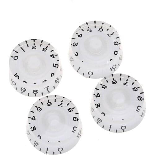 Musiclily Pro Left Handed Metric Size 18 Splines Guitar Speed Control Knobs for Epiphone Les Paul SG Style, White (Set of 4)