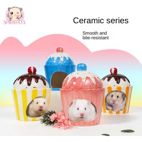 Handmade Ceramic Hamster House Summer Cooling Hamster Nest Golden Bear Chipmunk Hamster Shelter Hamster Cage Landscaping