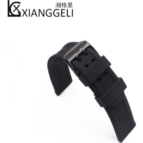 Silicone strap 23mm watch accessories Pin buckle strap for Luminox3051 3150 3080 8800 outdoor sports waterproof mens watch band