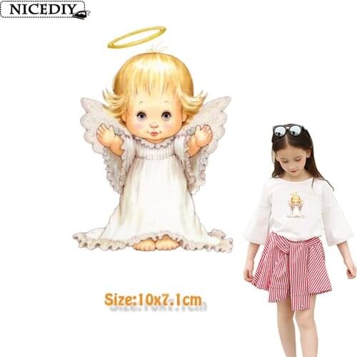 Nicediy Lovely Baby Angel Patches Heat Transfer Vinyl Sticker Iron On Patch Clothes Stickers Easy Print By Household Irons Badge