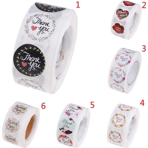Thank You Stickers Seal Labels Cute Stickers 500Pcs Per Roll Stationery Sticker