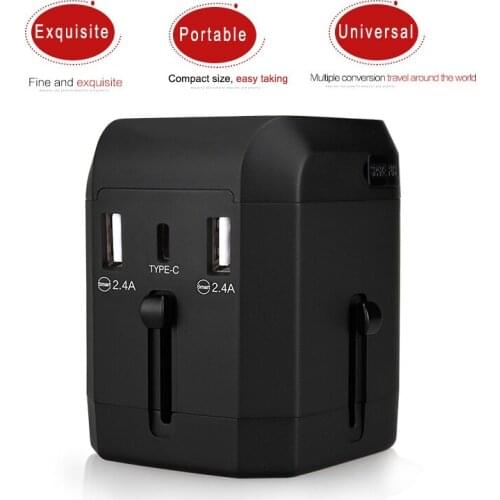Travel Adapter withType C and USB Worldwide Charger for UK EU AU Asia 165C