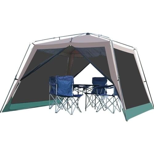 Outdoor Automatic waterproof Canopy Heighten Tents Outdoor Camping Awning Mosquito Net Barbecue Beach Aluminum Pole Sun Shelter