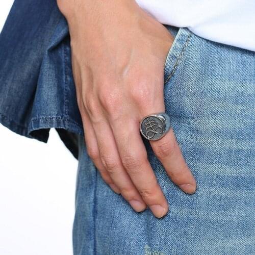 Vintage Leviathan Cross Rings for Men Solid Silver Color Stainless Steel Signet anel masculino Accessory