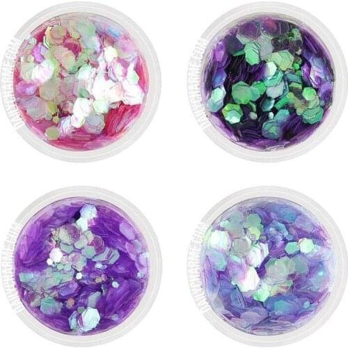 1or 4Box 10ml 0.2*2mm Purple Series Glitter Flack Dust,Shiny Nail Sequins Powder,3D Nail Art Pigment DIY Craft Dust For Manicure
