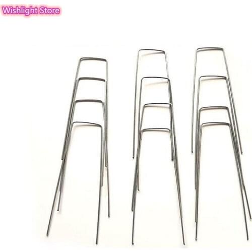 100Pcs U-Shaped Gardening Nail Lawn Fixer Artificial Grass Ground Pegs Metal Netting Garden Pipes,Weeds Fabric Artificial Grass