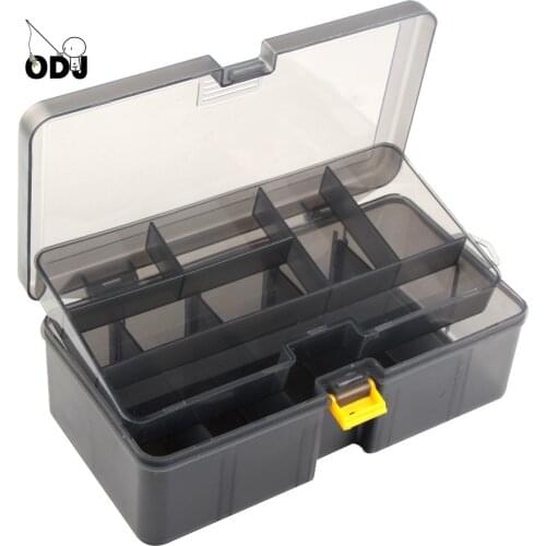 1P New Arrival Fishing Accessories Box Snap Double Compartments Transparent 21.5 * 12 * 6.7cm Spomb Fishing Lure Hook Tackle Box