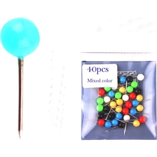 40pcs/Bag Plastic&Alloy Fishing Pin Position Mark Bead Needle Pin 4mm Dia. Fishing Line Wire Fishing Tackle Accessories