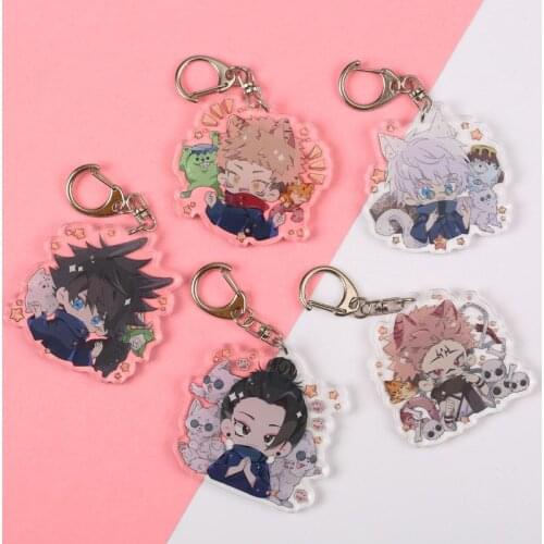 Anime Jujutsu Kaisen Keychain Ryomen Sukuna Gojo Satoru Itadori Yuji Acrylic Pendant Keyring Jewelry