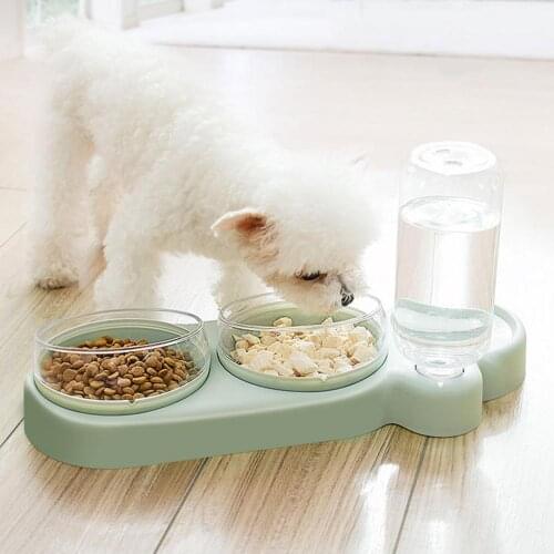 Automatic Cat Bowl Water Dispenser Water Storage Pet Dog Cat Food Bowl Food Container with Waterer Pet Waterer Feeder