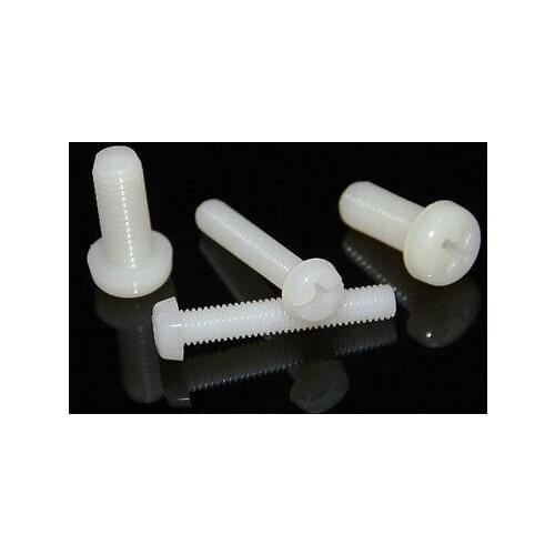 Free Shipping 100pcs M2 x 6mm Nylon screws round Phillips pan head screws White