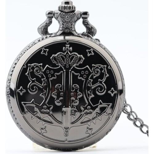 Freeshipping Kuroshitsuji Contract Watch Necklace Black Butler Magic Logo Pendant Necklace for best friend