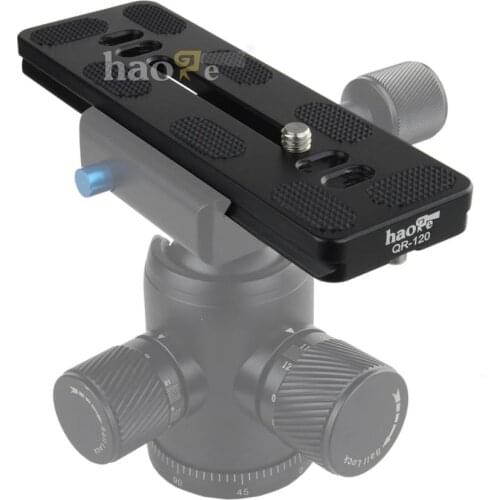 Haoge 120mm QR Quick Release Plate Dual Dovetail and D-Ring Screw Fits Arca-Swiss Standard for Tripod Ball Head