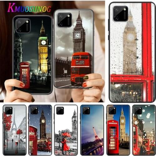 Eiffel Tower London City Silicone Cover For Realme V15 X50 X7 X3 Superzoom Q2 C11 C3 7i 6i 6s 6 Global Pro 5G Phone Case