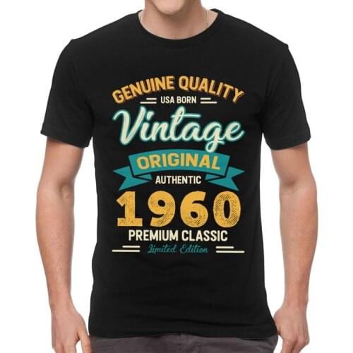 USA Born Vintage 1960 T Shirt Men Short Sleeve Cotton T-shirts Classic 60th Birthday 60 Years Old Tee Top Streetwear Tshirt Gift