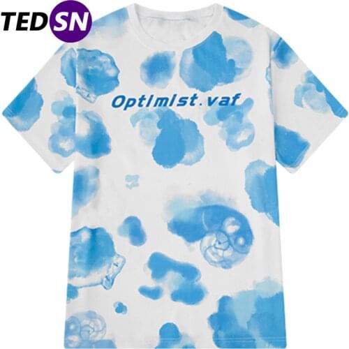 Retro Tie Dye Shells Print Tshirt 2021 Summer Casual Tshirt Harajuku T-Shirt Loose Streetwear Hip Hop Cotton Short Sleeve Shirt