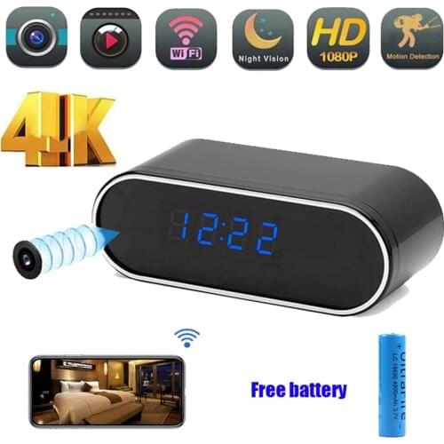 HD 4K Wifi Camera Secret Clock Mini Camera Recorder Security Night Vision Motion Detect Camcorder HFD micro kamera espia